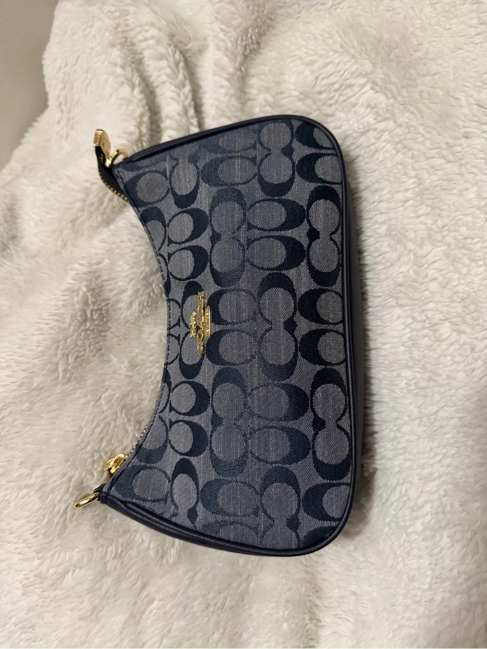 Coach Denim Tone Signature Mini Hobo with Gold Hardware
